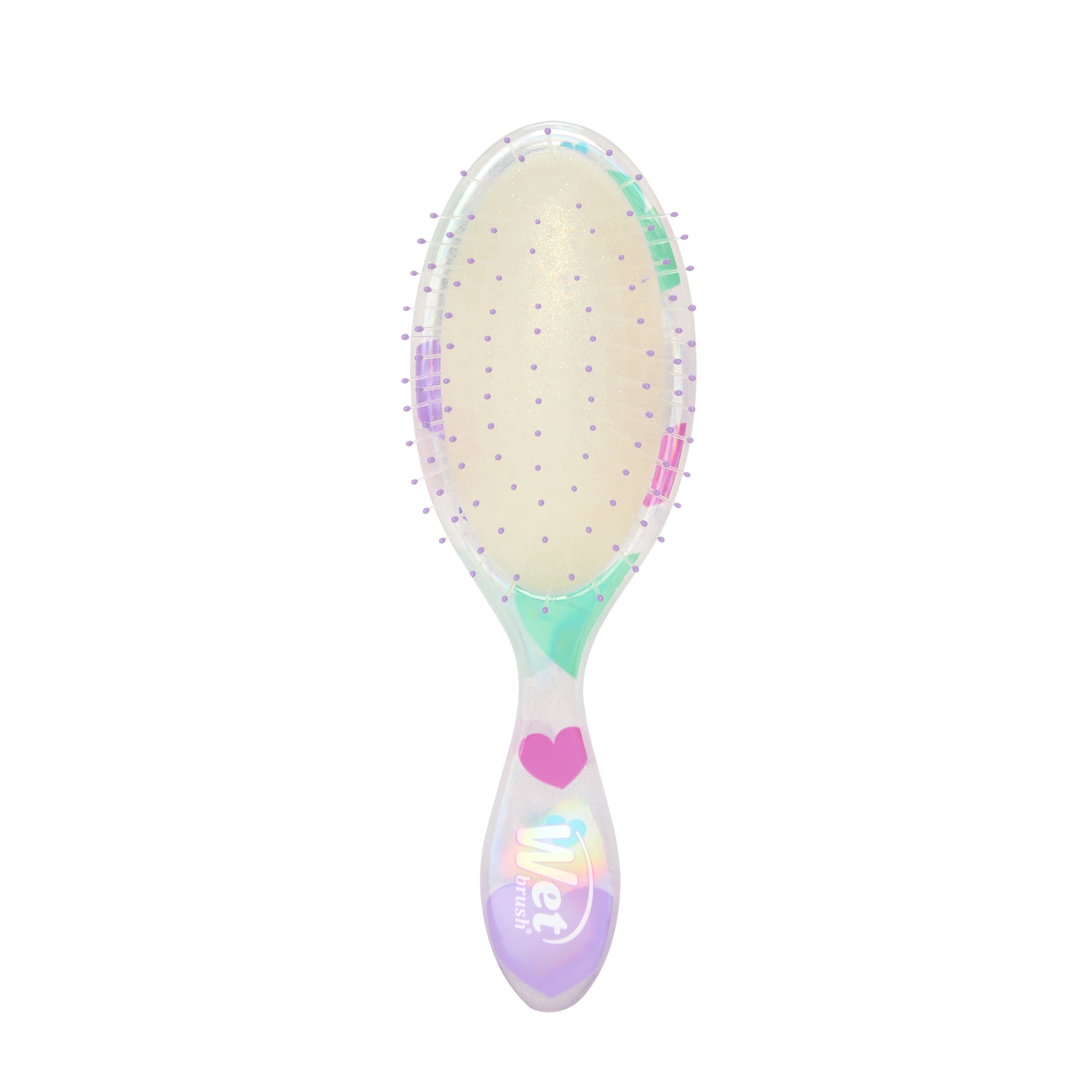 Wet Brush Original Detangler Hair Brush, Midi Size, Glitter Hearts Design, for Wet or Dry Hair - Image 3