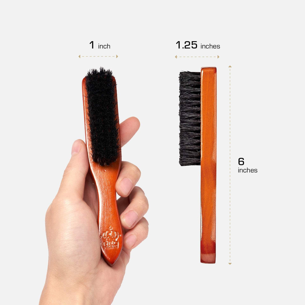 RED with 100% Natural Boar Bristles for Men, Premium Wooden Brush, Beards Mustaches Grooming Shaving Comb, Tame and S... - Image 4