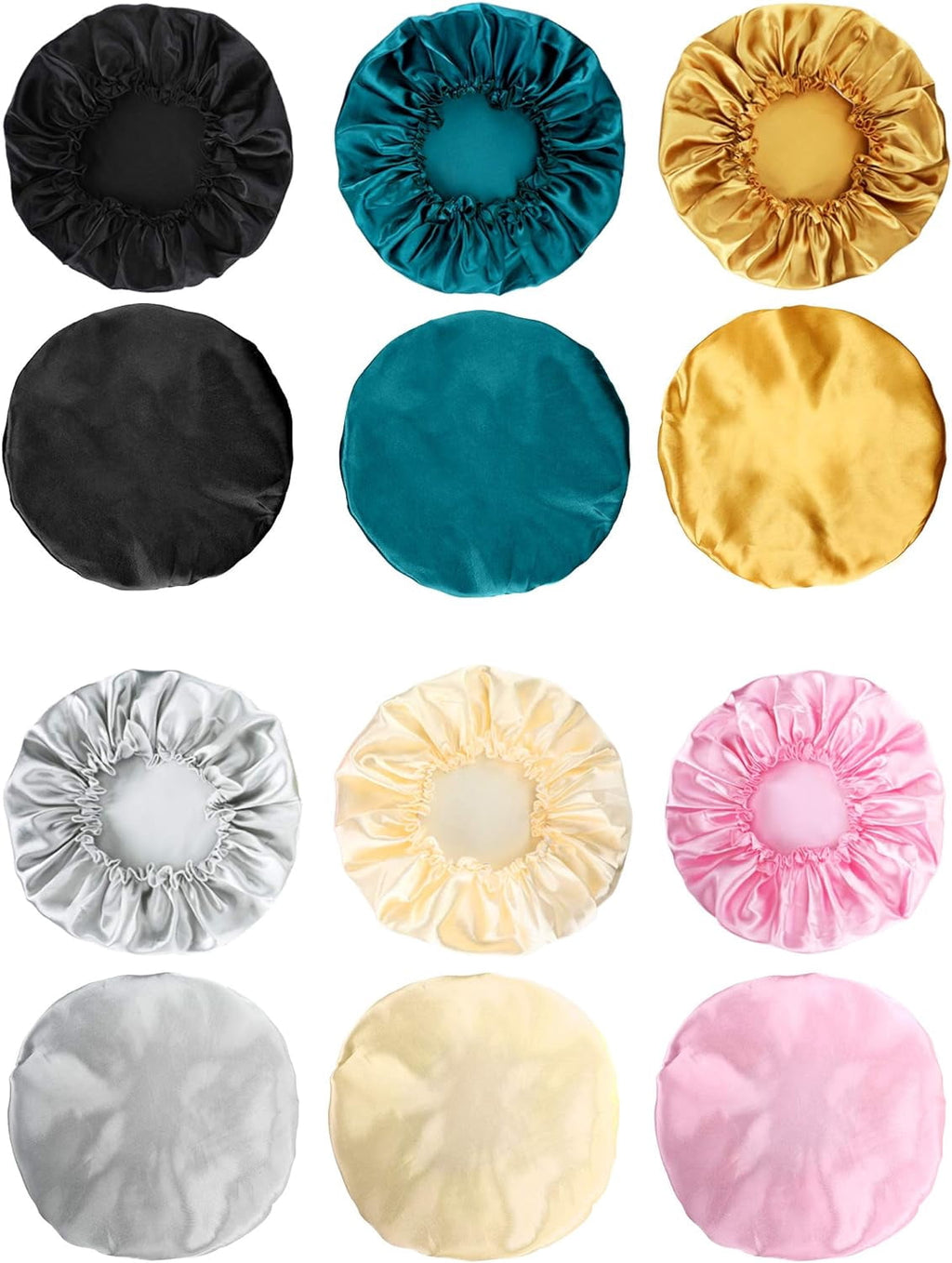 6 Pieces Sleep Cap Satin Bonnet Sleeping Hat Soft Elastic Night Hair Cover for Women Girls - Image 5