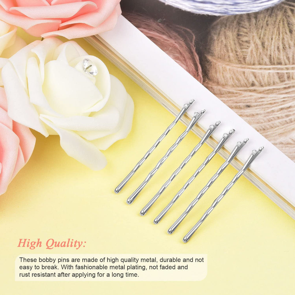 Silver Bobby Pins, 240Pcs Bobby Pins for Gray Hair Secure Hold Hair Pins with Box, (Silver,2.2 Inch) - Image 4
