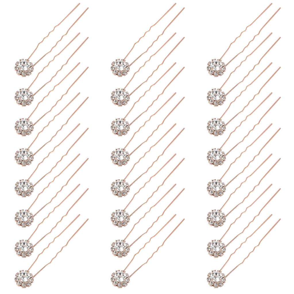 Miallo Rose Gold Bobby Pins 24pcs, Cute Hair Clips for Thick Hair, Trendy Metallic Hair Accessories Gift for Girls & Women - Image 2