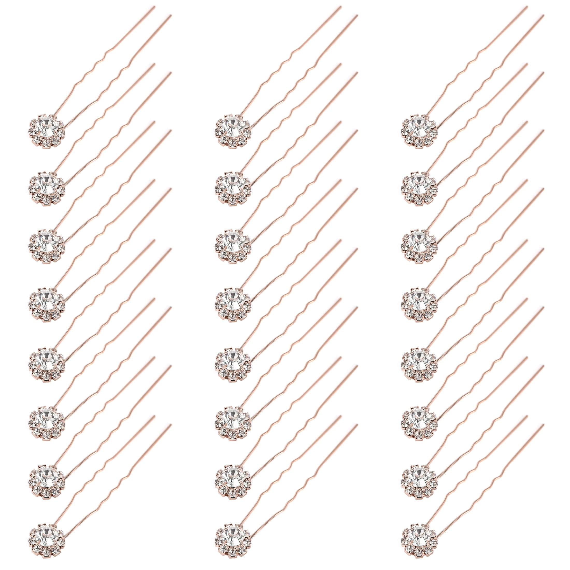 Miallo Rose Gold Bobby Pins 24pcs, Cute Hair Clips for Thick Hair, Trendy Metallic Hair Accessories Gift for Girls & Women - Image 2