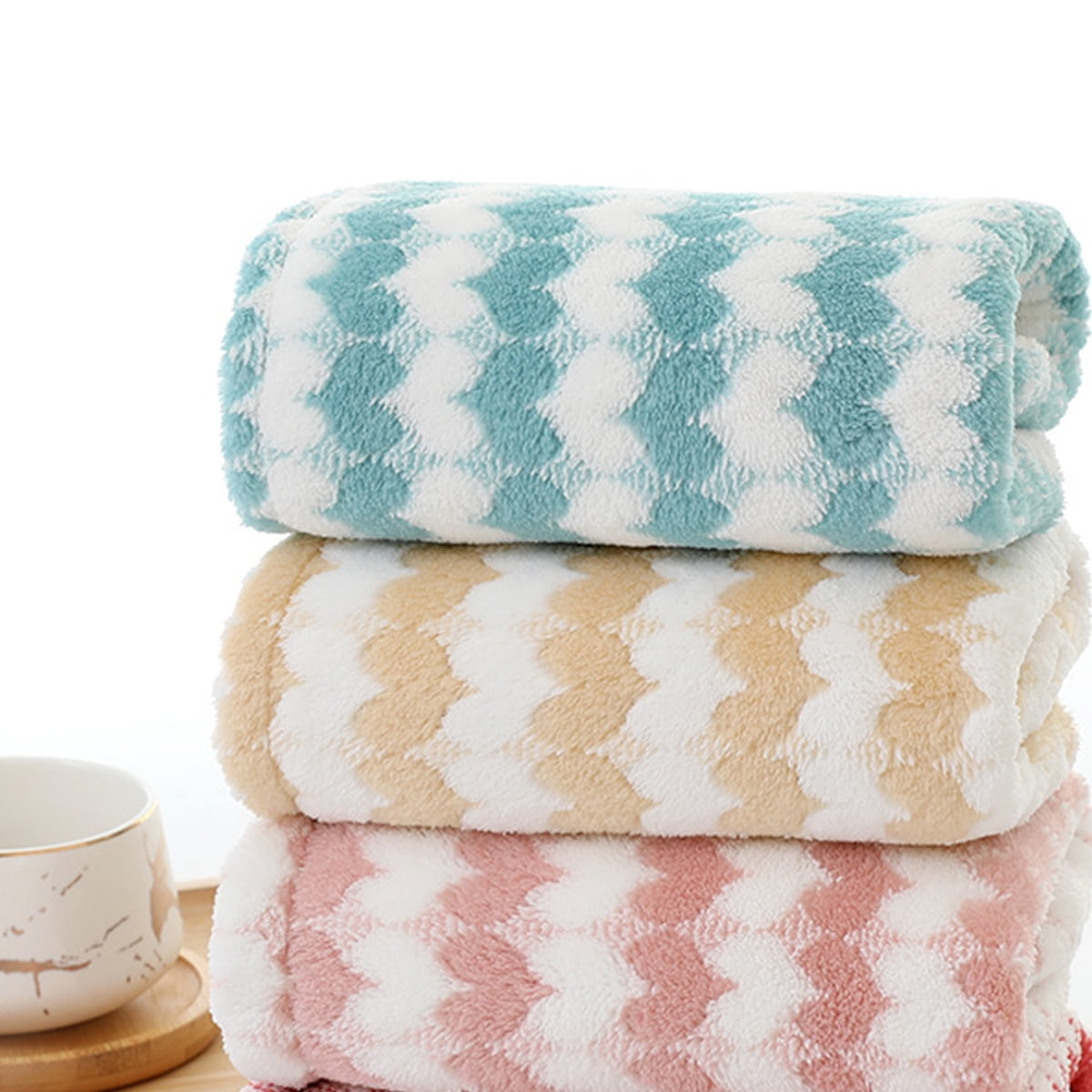 Hair Towel Wrap Quick Dry 100% Cotton Super Absorbent Turban Head Wrap for Women with Button, Non Microfiber Anti Frizz Hair Products, Hair - Image 6