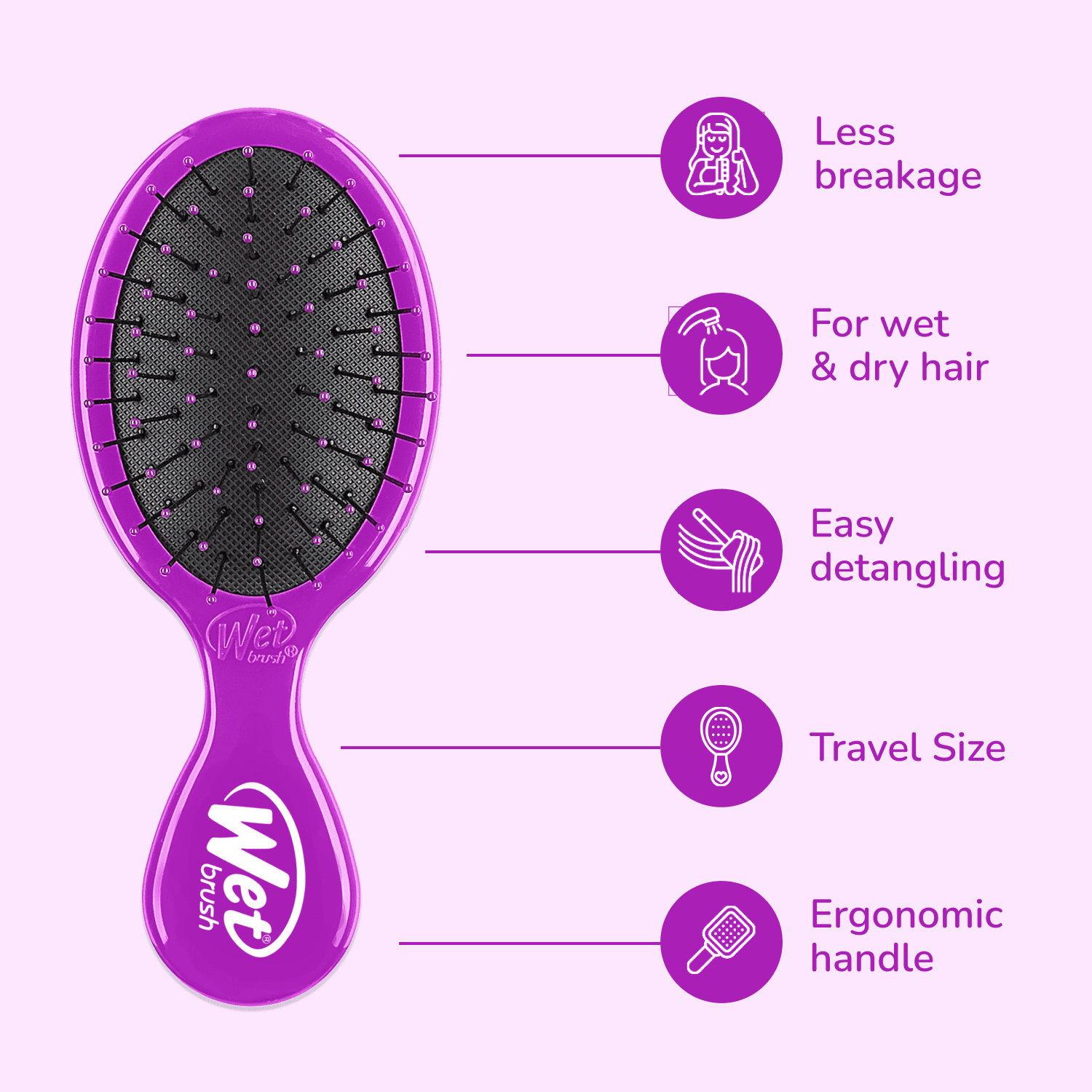 Mini Detangler - Purple - On-the-Go Detangling - Image 4