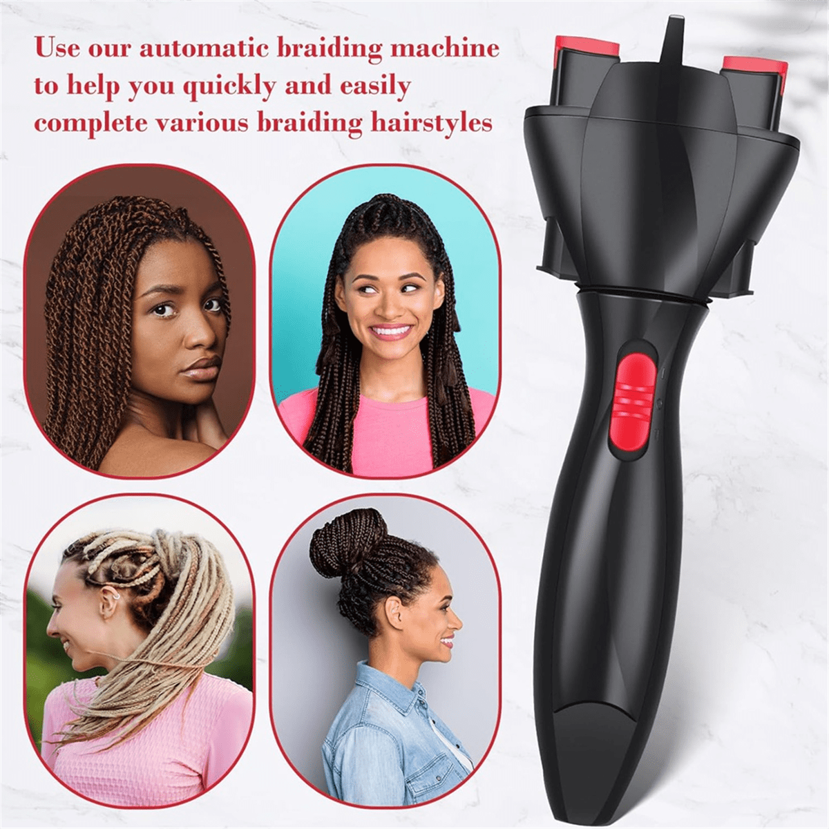 1 set x automatic hair braider machine-Black - Image 2