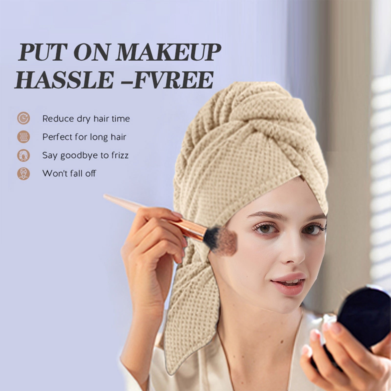 Microfiber Hair Towel, Hair Drying Wrap, Super Absorbent Large Size for All Hair Types Including Long Curly Thick Hair, Lightweight Quick Dr - Image 5