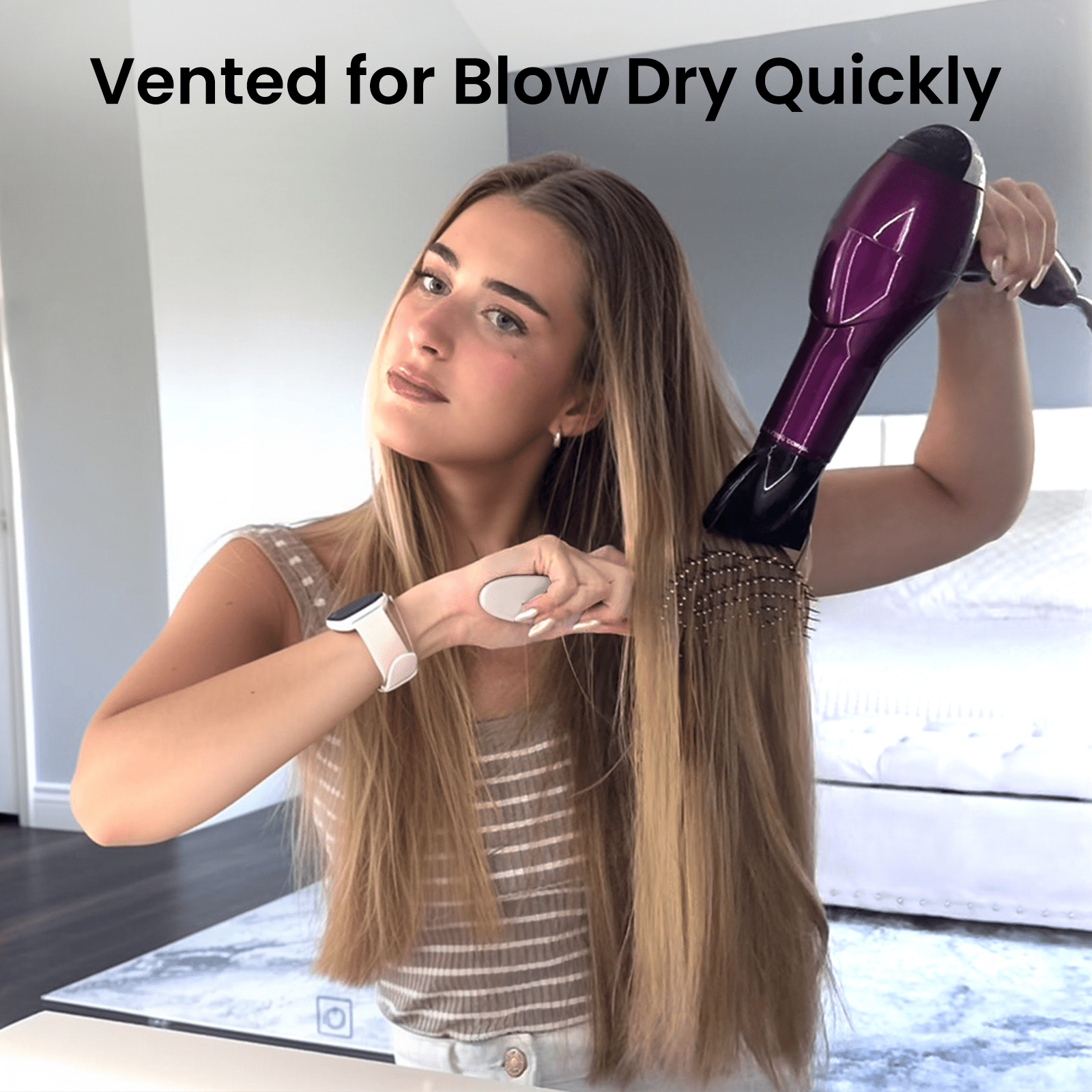 AIMIKE Hemp-Relax Detangler Hair Brush, Eco-Friendly Vented Detangling Hairbrush, Wet & Dry Use,  Beige - Image 2