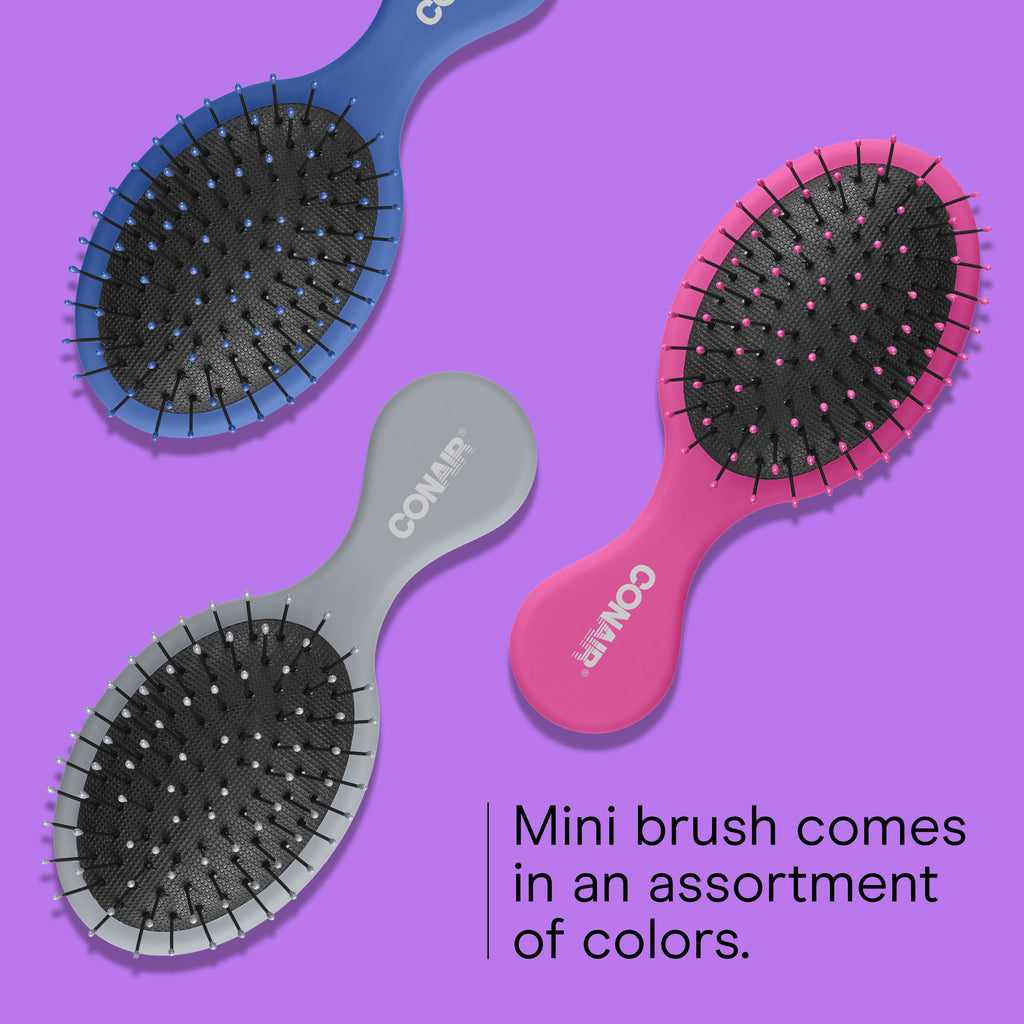 Mini Cushion Hairbrush for Wet or Dry Hair, Colors Vary - Image 6