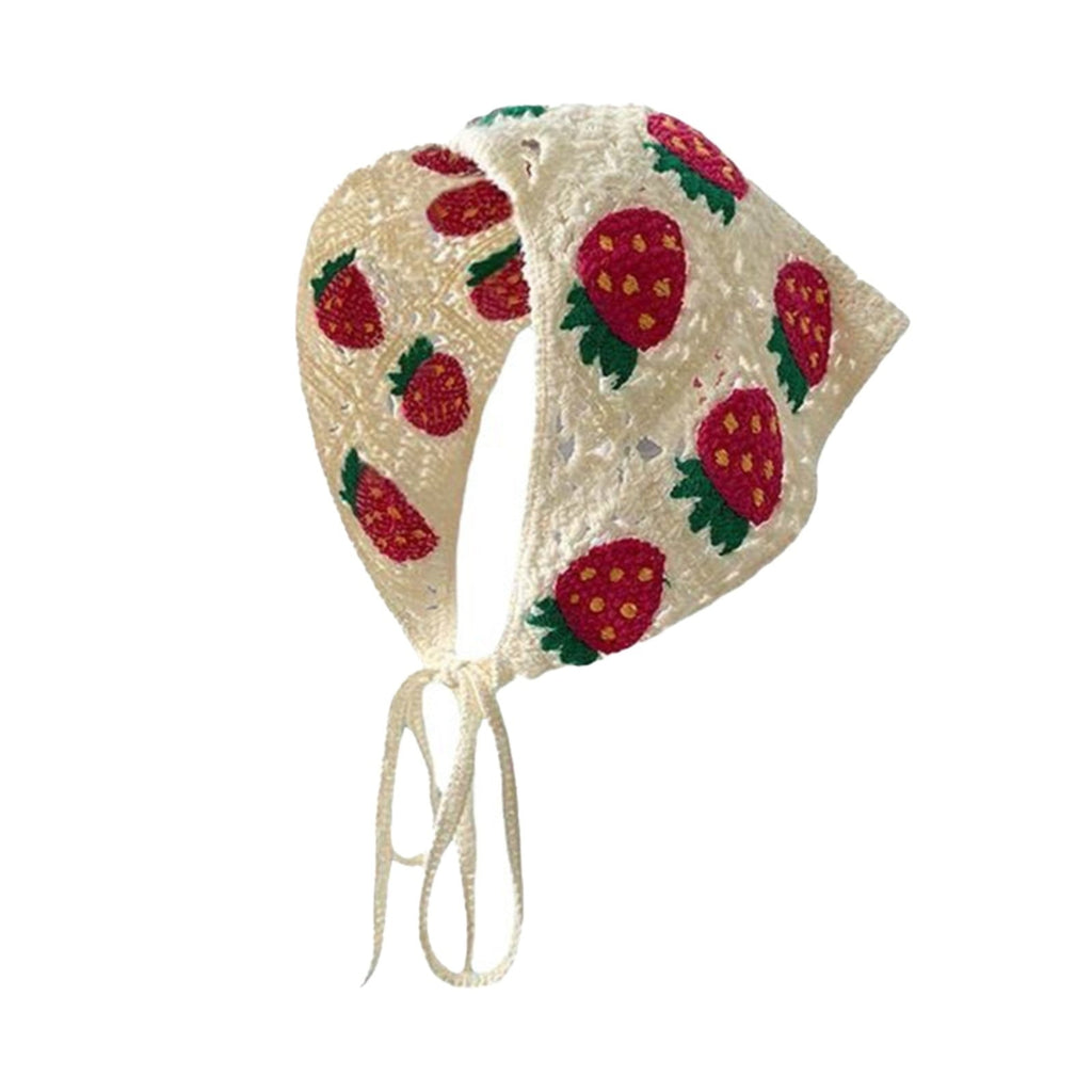 Women's Crochet Bandana Hair Scarf Aesthetic Accessories Knitted Head Kerchief Floral Headband Boho Style Headwrap Soft Handmade Hair Scarf - Image 2
