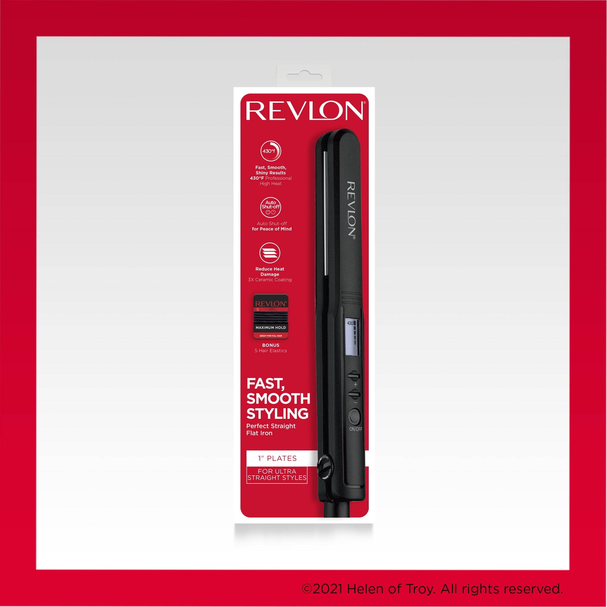 1" Ceramic Digital Flat Iron, Black - Image 6