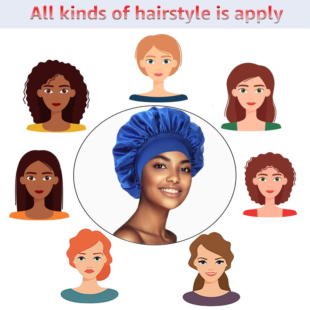 Bet Set , Wide Band Satin Hair Cap for Women with Curly, Braided or Natural Hair , Super Soft Nighttime Hair Protection - Image 6