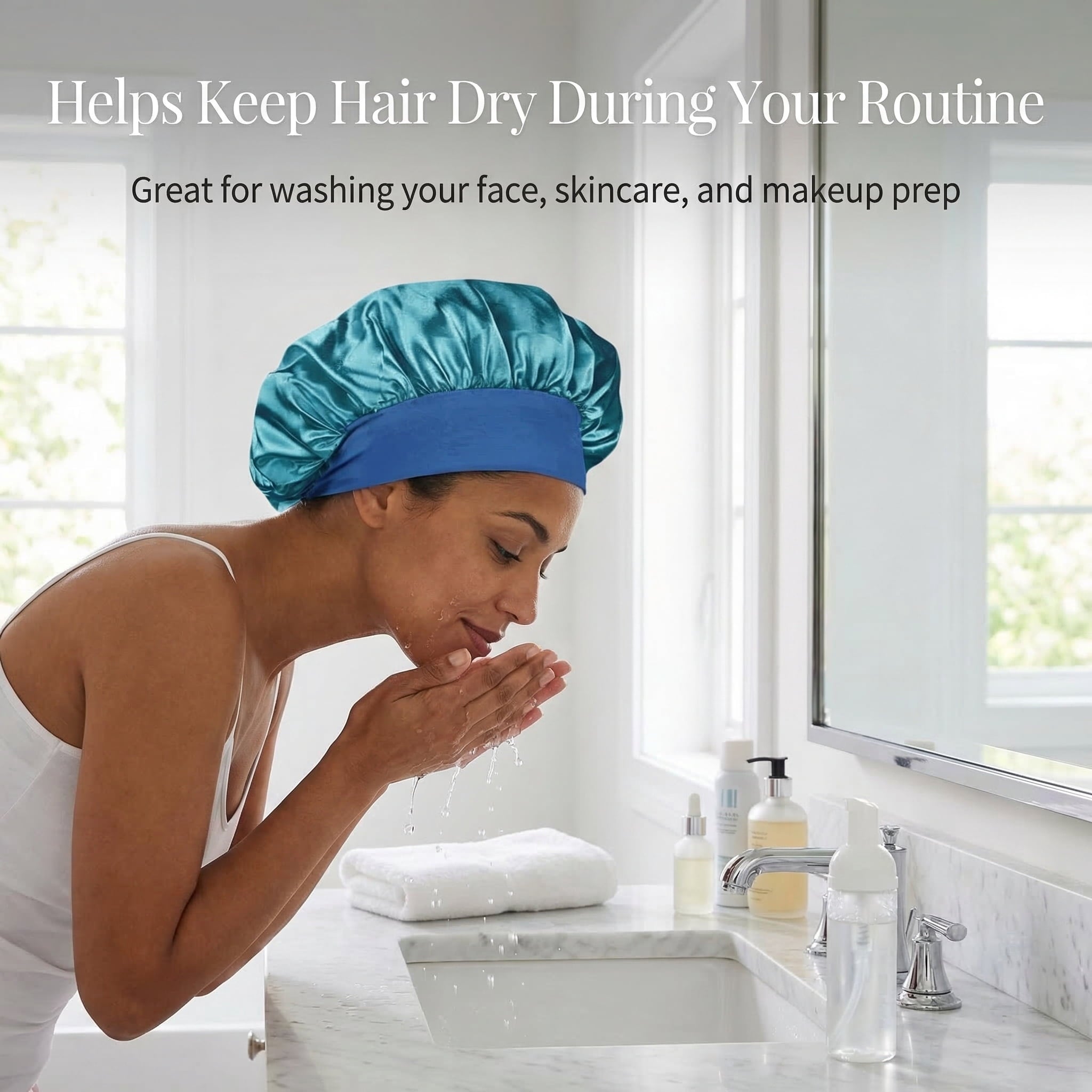 Sleep Bets - Elastic Wide Band Hair Wrap for Curly & Natural Hair, Extra Room, Shower Cap, Works for All Hair Styles/... - Image 3