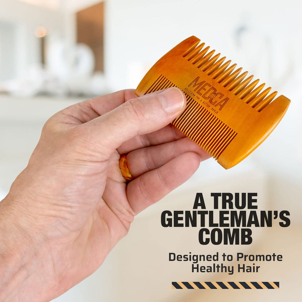 Wooden Beard & Hair Comb Set for Men Grooming Comb for Beards, Mustaches, and Head Hair - Image 2