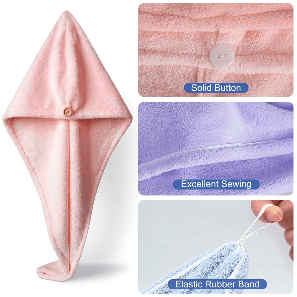 Towel Warp Turban for Women Curly Long Thick 3 Pack - Image 4