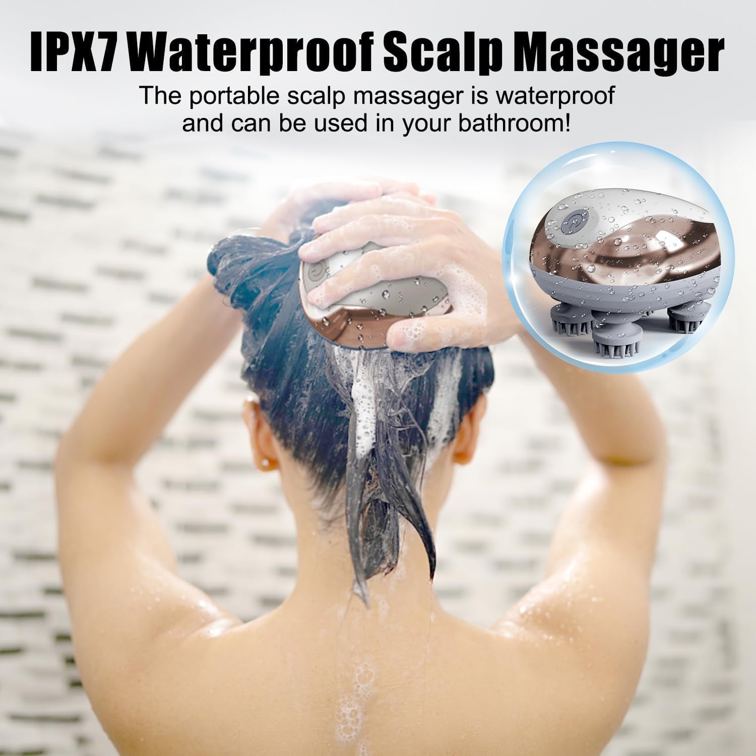 Electric Scalp Massager, Head Massager for Hair Growth and Stress Relax, Handheld Portable Scalp Brush and Scrubber, ... - Image 6