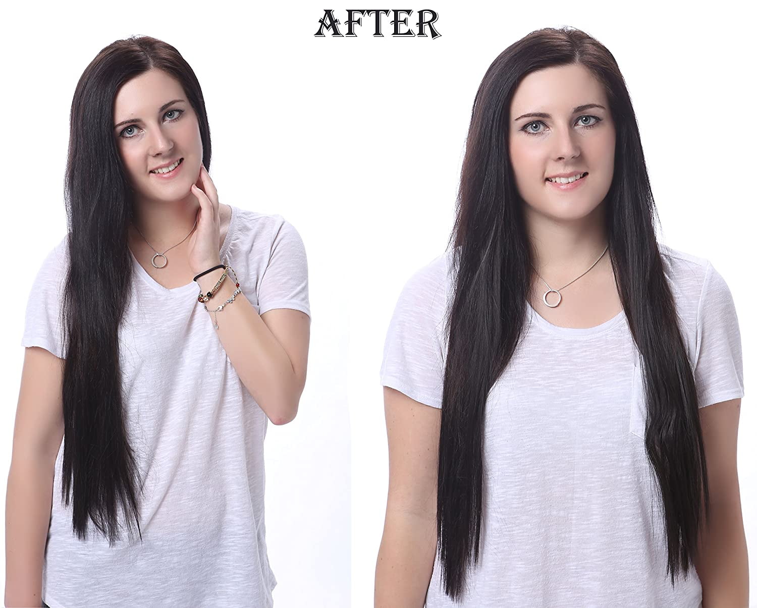 Onedor24" Straight Synthetic Clip in Hair Extensions. 7 individual pieces for multiple styles.140g (613#-Pre Bleach Blonde) - Image 6