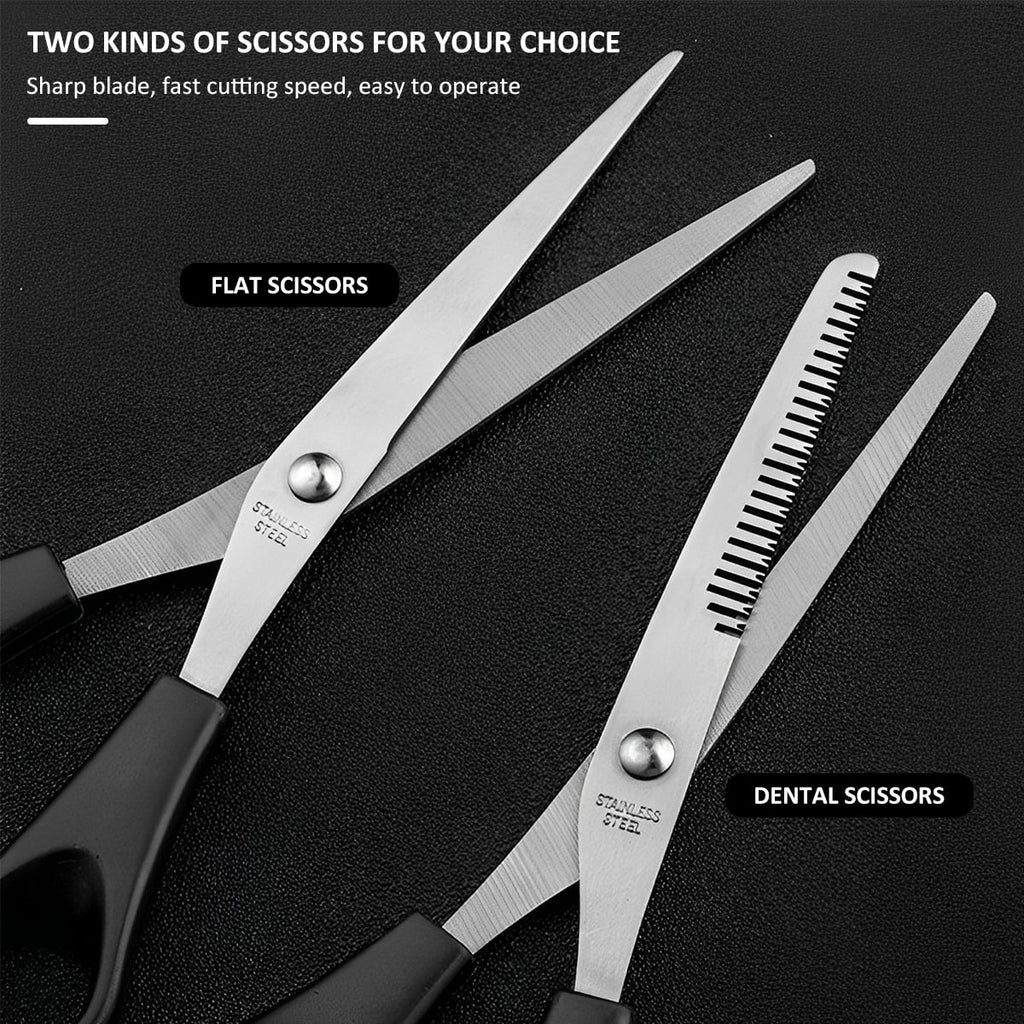 Scissors Shears/Thinning/Set,3Pcs Professional cut Scissors Kit with Thinning Scissor, Flat Scissor,Comb,Reusable Sta... - Image 5