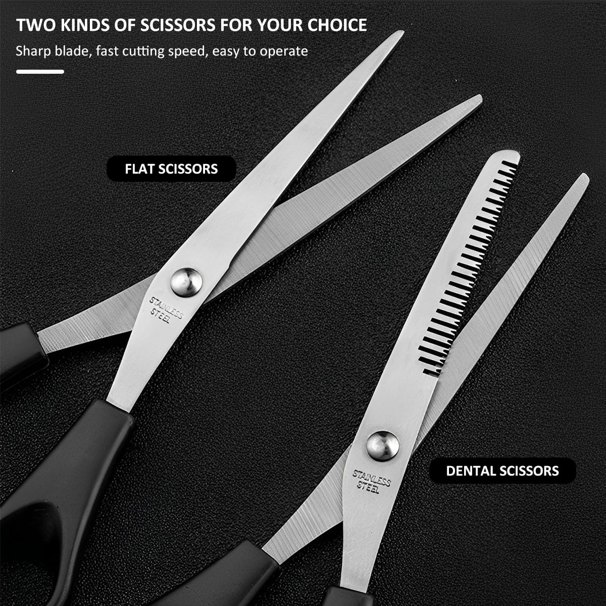 Scissors Shears/Thinning/Set,3Pcs Professional cut Scissors Kit with Thinning Scissor, Flat Scissor,Comb,Reusable Sta... - Image 5