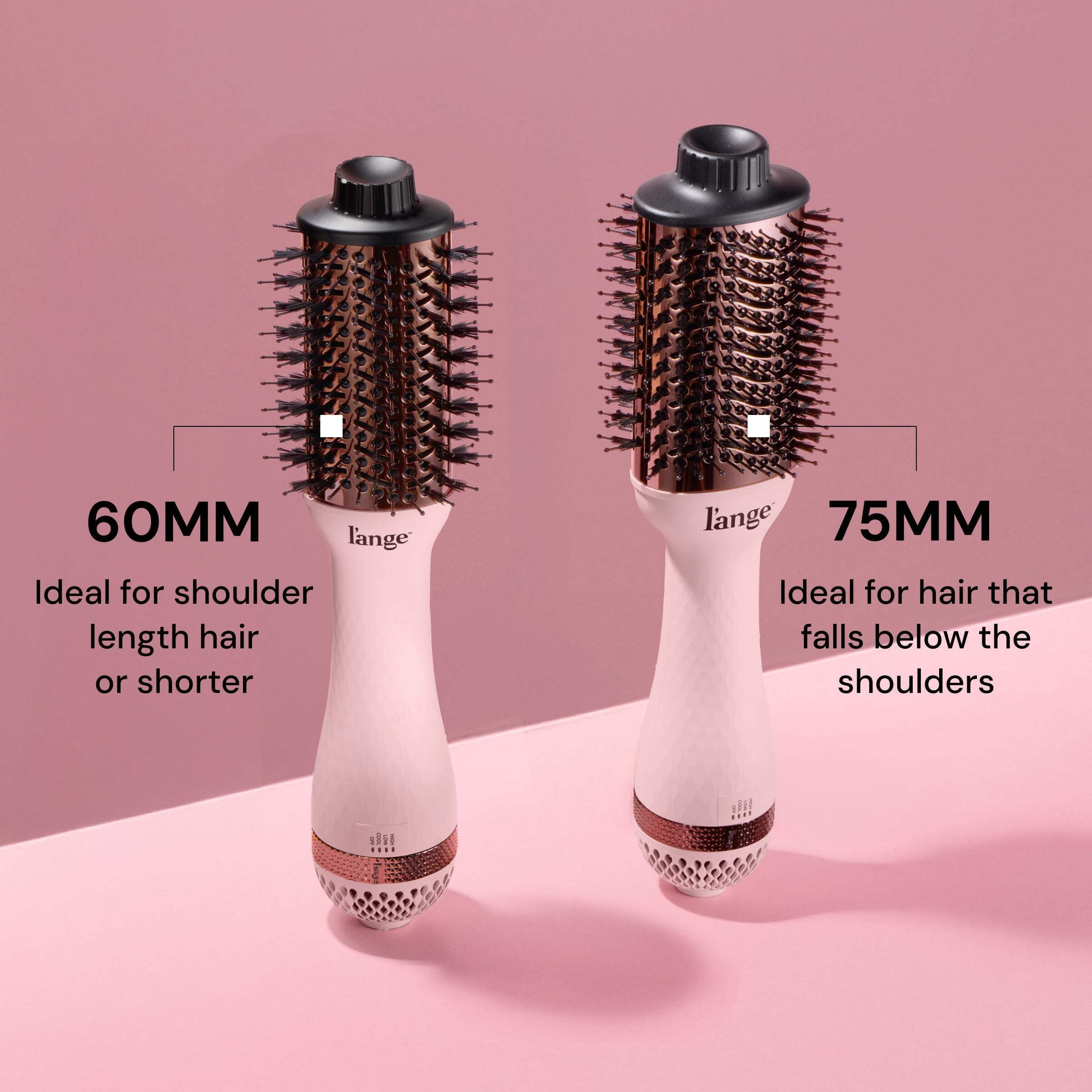 Volume 2-in-1 Titanium Blow Dryer Brush Blush Hot Air Brush with Oval Barrel - Image 3