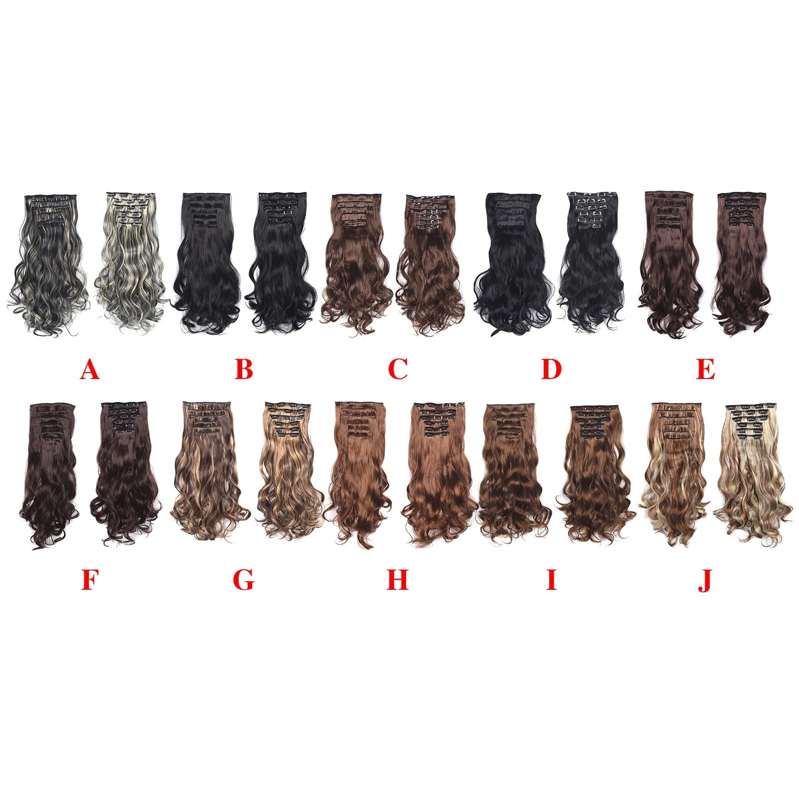 20inch Synthetic Curly Wavy Natural Blonde Thick Clip in Stylish Fasionable Fabulous Piece 6 Pieces for Women, Wigs f... - Image 4