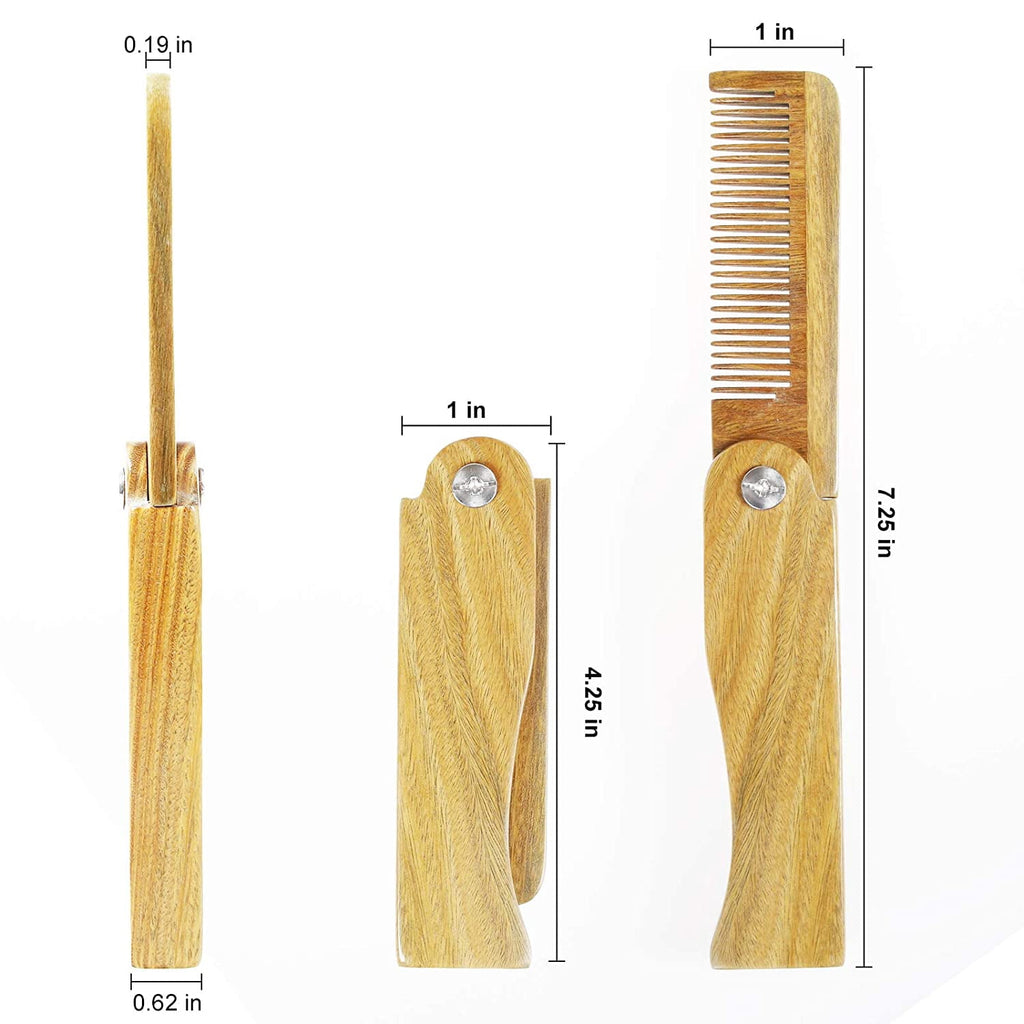 Tooth Folding Brush Comb for Men Hair, Beard, and Mustache Styling, Pocket sized for Easy Carry - Image 4