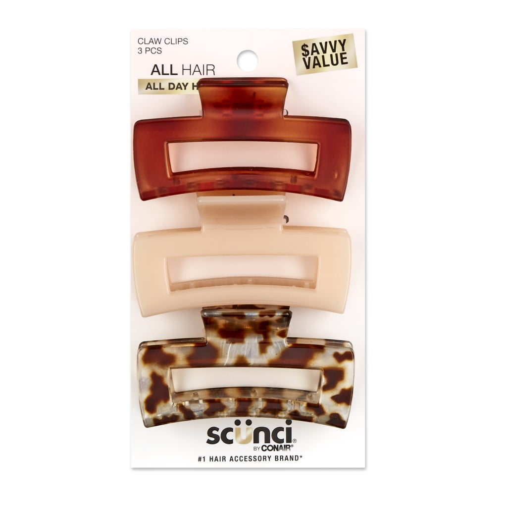 Rectangular Claw Clip, Multicolor, 3 Count - Image 2