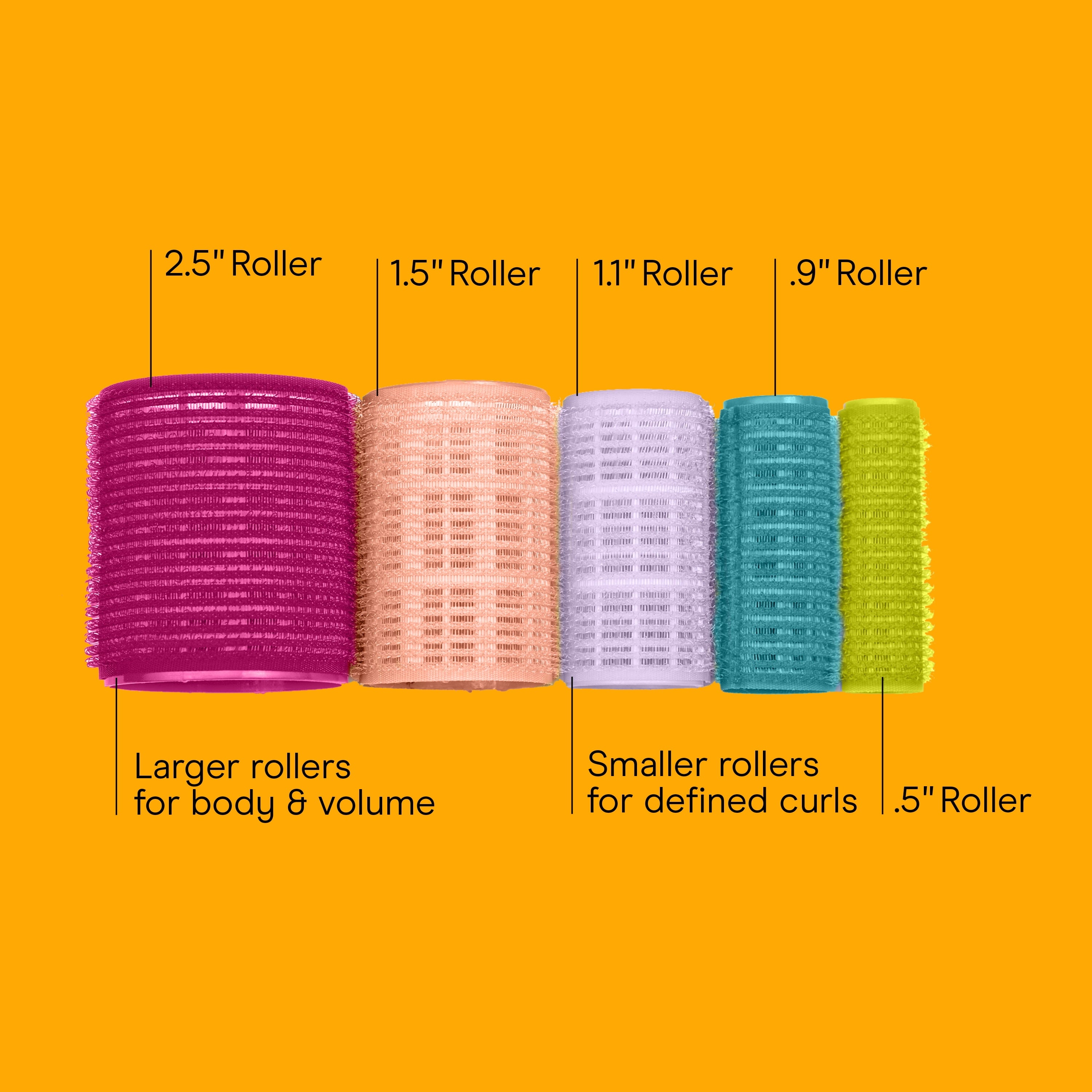 Hair Rollers, Assorted Multicolor 31-Pack With Travel Case - Image 2