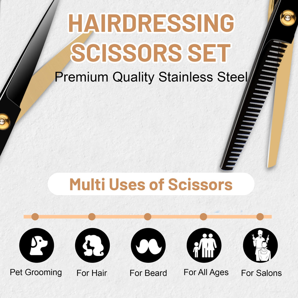 cyrico Scissors, 10 PCS Professional dressing Scissors Set for Men and Women, Multifunctional Stainless Steel Thinnin... - Image 6