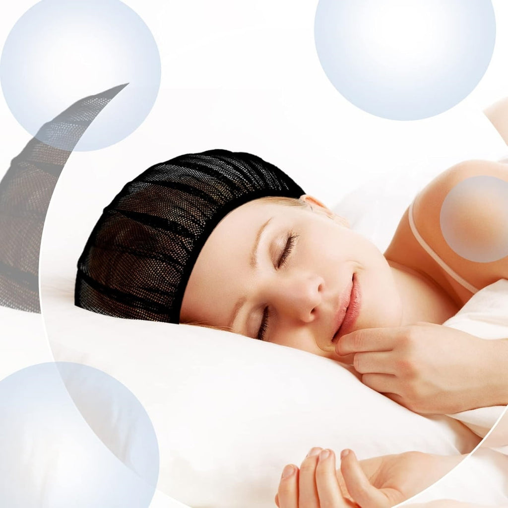 4 Pcs Mesh Sleep Bets,Breathable Shower Caps,Hair Nets Caps for Women,Reusable Multi-color Night Bets for Shower,Slee... - Image 4