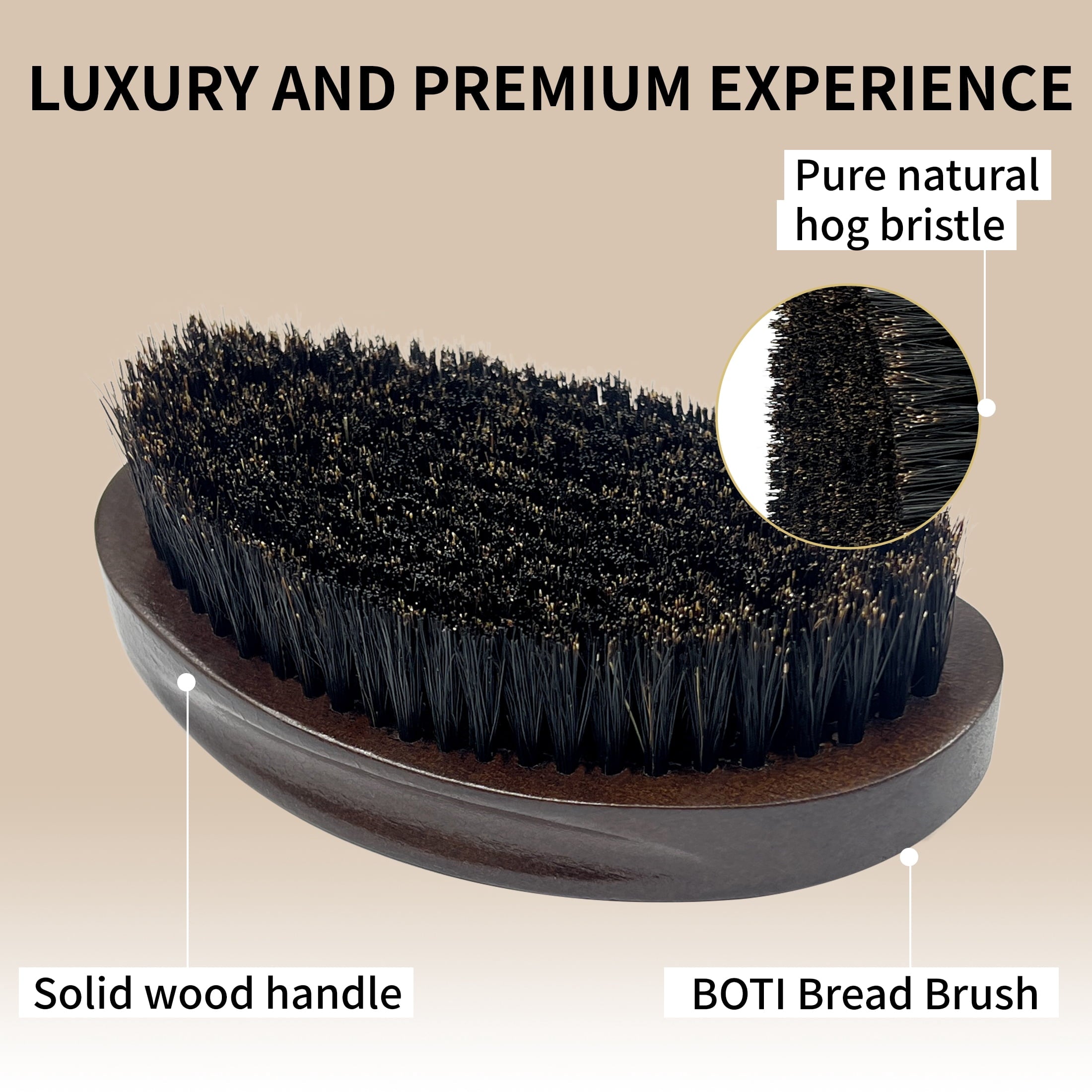 BOTI Beard Brush, Natural Boar Bristles Beard Brush for Men and Wooden Pocket Beard Comb Set, Facial Hair Grooming Kit with Mustache Scissor - Image 5