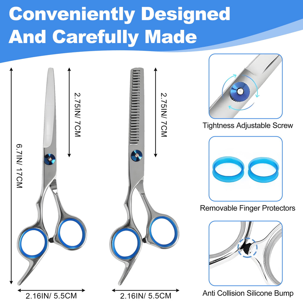 cyrico , 14 Pcs Professional cut Kit for Men and Women, Stainless Steel dressing Shears Set for Barber, Home - Image 2