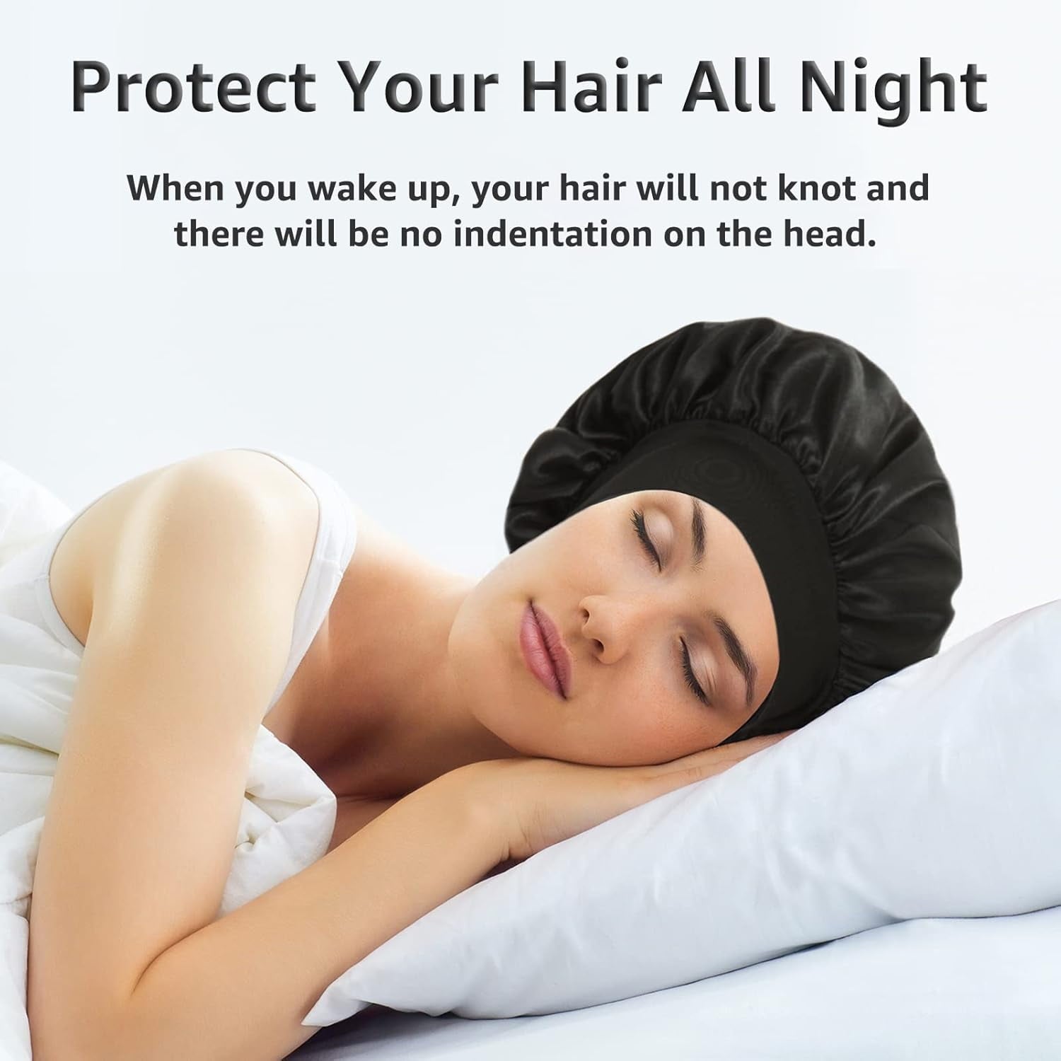 Bet Set , Wide Band Satin Hair Cap for Women with Curly, Braided or Natural Hair , Super Soft Nighttime Hair Protection - Image 3