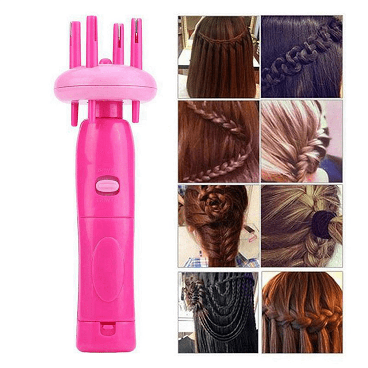 Women Portable Electric Automatic Hairstyle Tool Braid Machine Hair Weave Roller Twist Braider Device Kit - Image 3