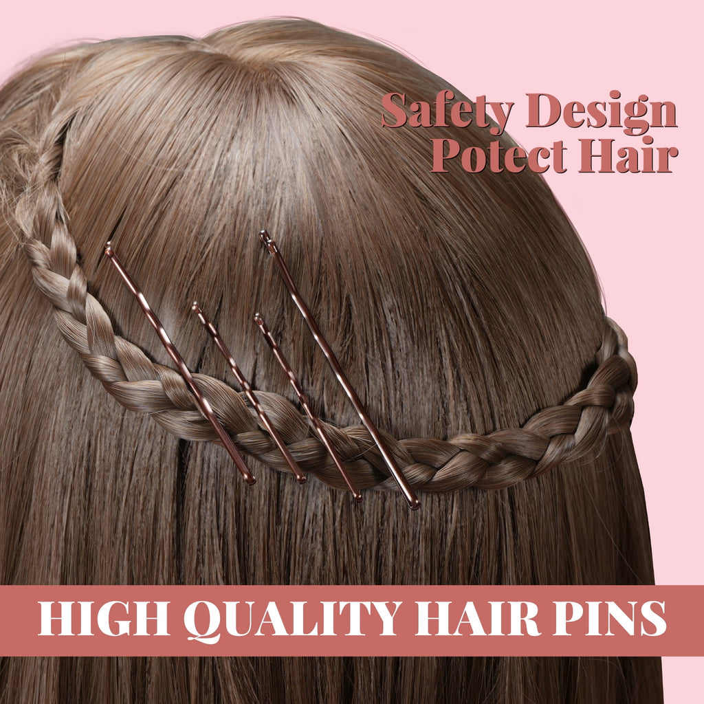 MORGLES 415 Pcs Bobby Pins & Hair Ties Kit, 200 Rubber Bands Brown & Clear 100 Bobby Pins 100 U-Shaped Pins 10 Hair Nets 5 Cotton Ties for B - Image 3
