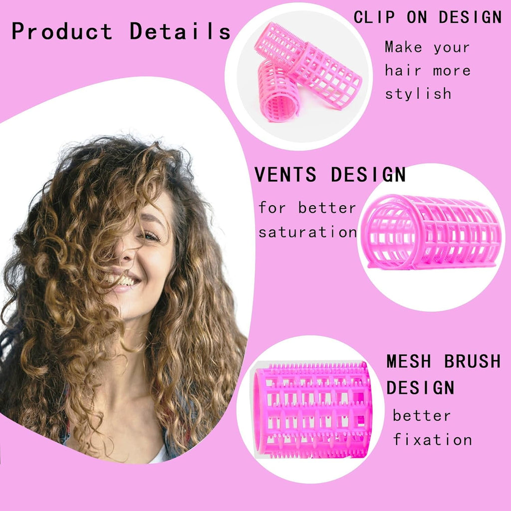 30 Plastic Hair Rollers, 5 Sizes Self-Grip Curlers, Hair Rollers for Long Medium Short Thin Fine Hair, No Heat Requir... - Image 6