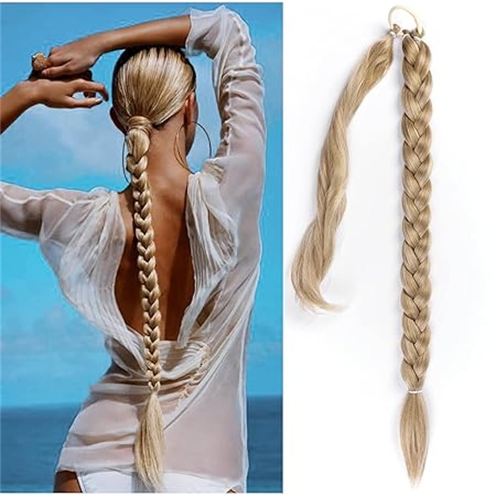 2 Pcs 33.8in Extension Braid Extensions piece with Elastic Band Extension Scrunchie with for Ladies Women - Image 5