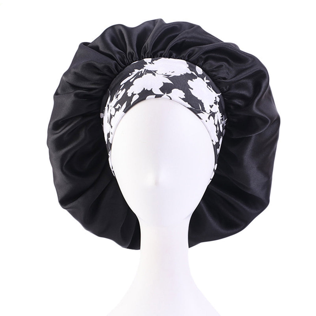 3 Pcs Satin Hair Bet For Sleeping, Sleeping Bet With Printed Wide Headbands Red Black Blue Satin Caps For Women Large... - Image 6