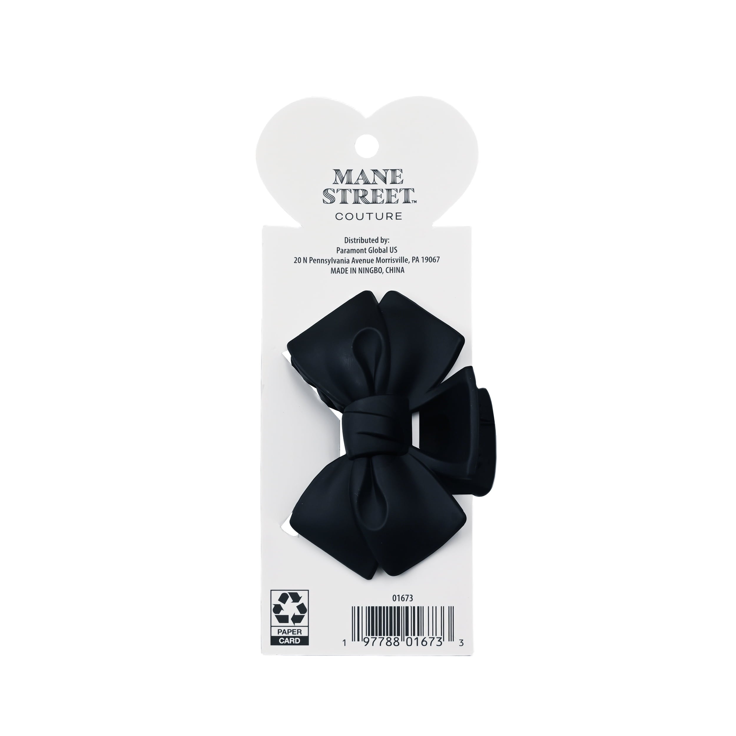 Mane Street Couture Classic Matte Black Bow Hair Claw Clip - Image 2