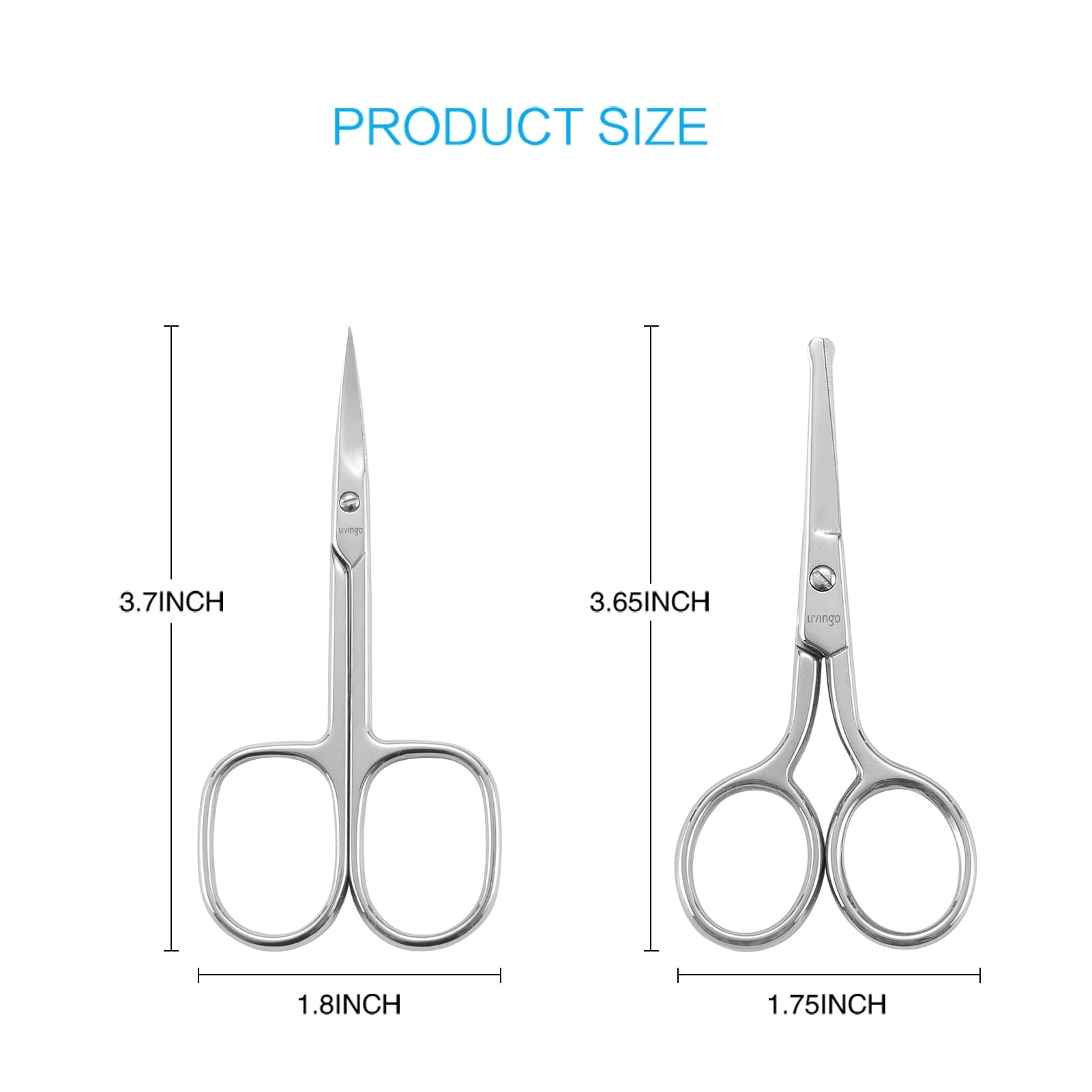 2 Pack Nail Scissors and Nose Hair Scissors, Small Curved Rounded Sharp Beauty Grooming Set - Image 5
