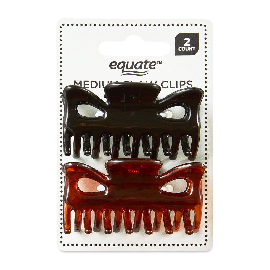(8 pack) Equate Medium Claw Clips, Black and Brown, 2 Count - Image 2