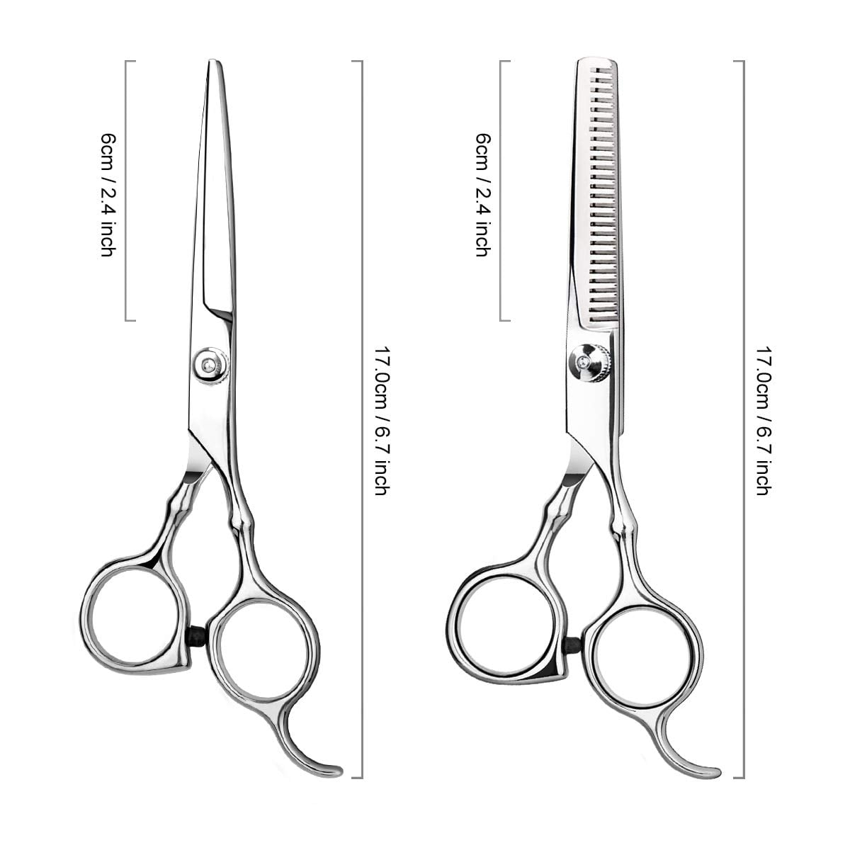 Professional Hair Cutting Scissors Set with Thinning Shears for Hair Cutting, 6.7 Inch Hair Scissors Kit for Home Sal... - Image 3