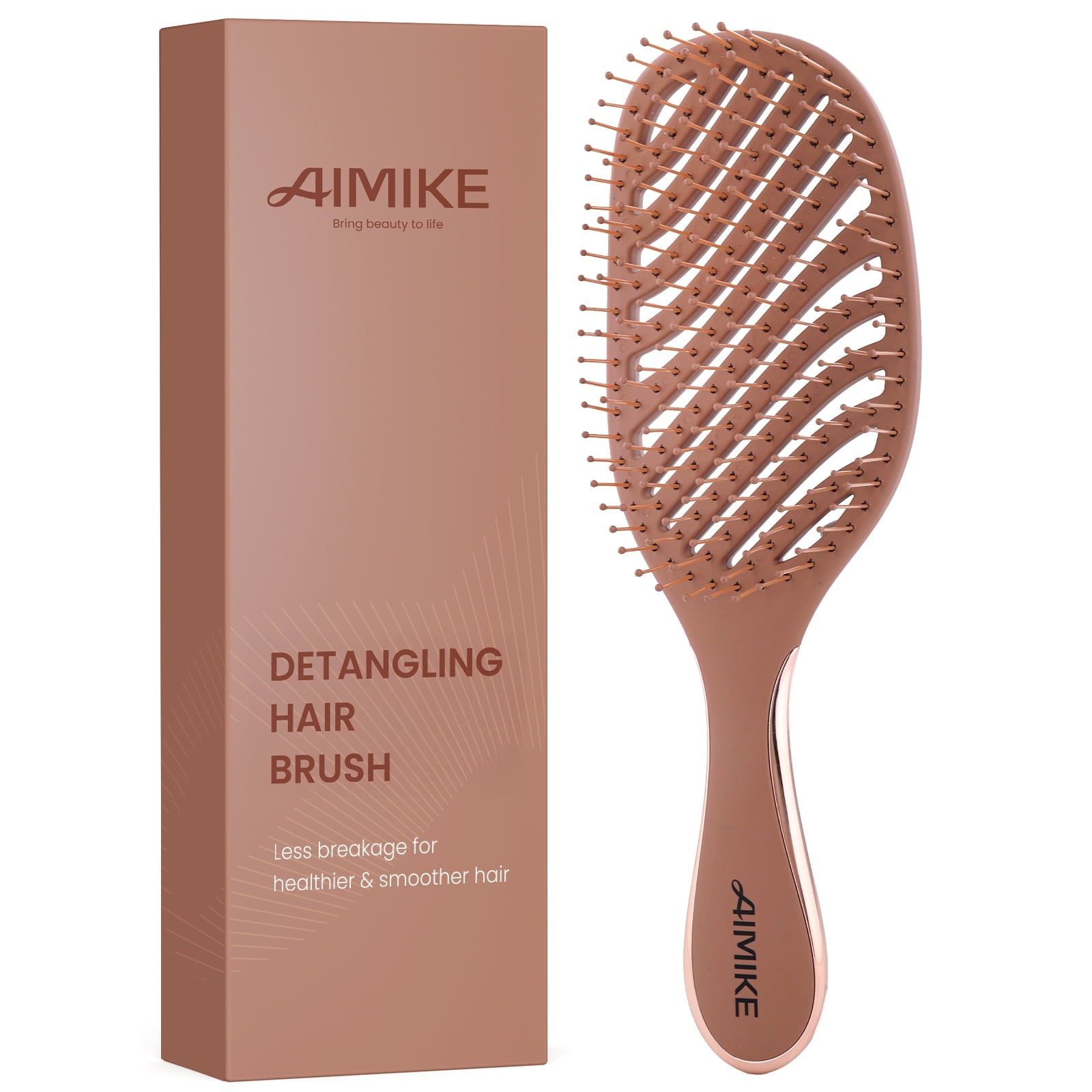 AIMIKE Wet & Dry Detangler Brush, Soft Bristle Hair Brush for Gentle Tangle Removal, Women & Kids