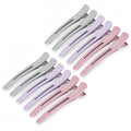 12pcs Professional Hair Clips, No Crease Duck Billed Hair Clips for Cutting, Styling, Women, Morandi
