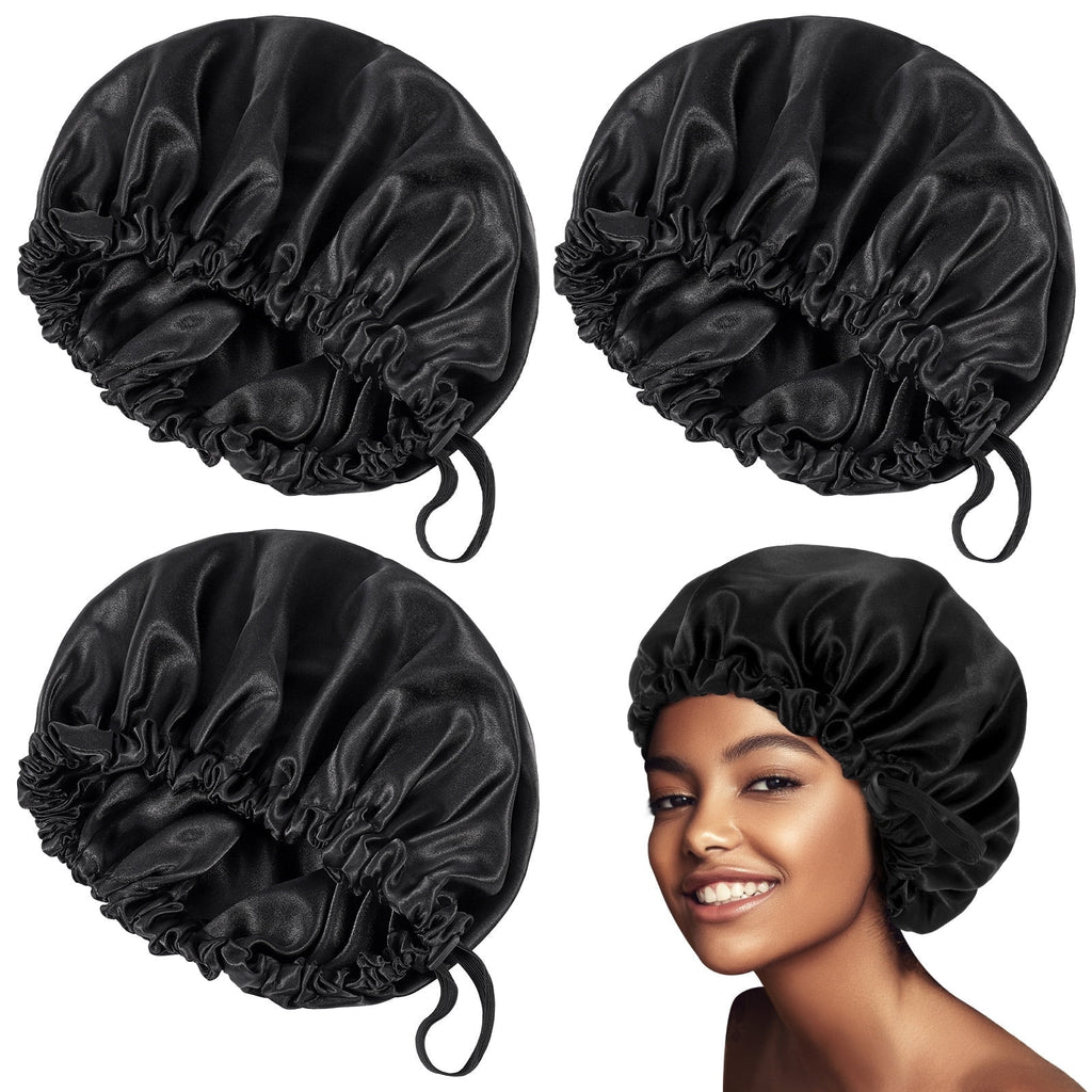 3 Pcs Satin Silk Hair Bet for Sleeping, Extra Large Double-Layer Adjustable Hair Bet for Long Short Hair Curly Braids...