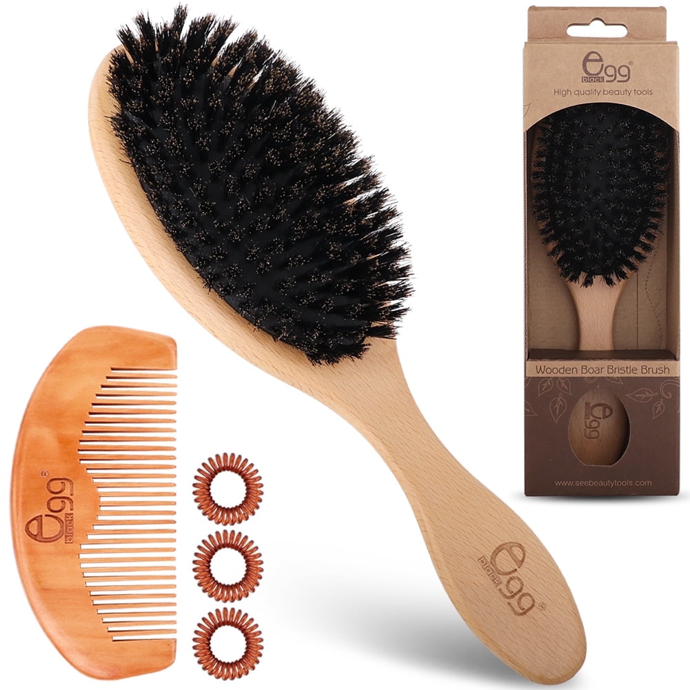 BLACK Soft Hair Brush Hair Comb for Thin and Fine Hair Detangle Smoothing Haircare Beauty Gift