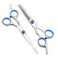 BYXAS 6 Inch 2 PCS Hair Cutting Shears Set with Large Finger Holes, Professional Barber Stylist Texturizing Shears, Salon Hair Cutting Sciss