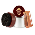 100% Boar Bristle Black Walnut Wood Comb for Men to Tame and Soften Your Facial Hair