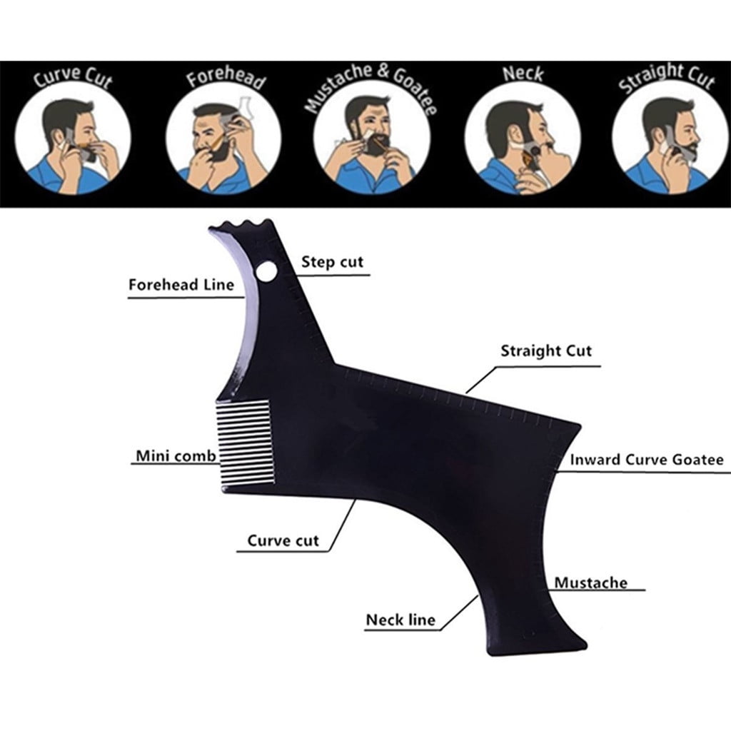 Template Tool for Men with Transparent Design and Precision Grooming Kit