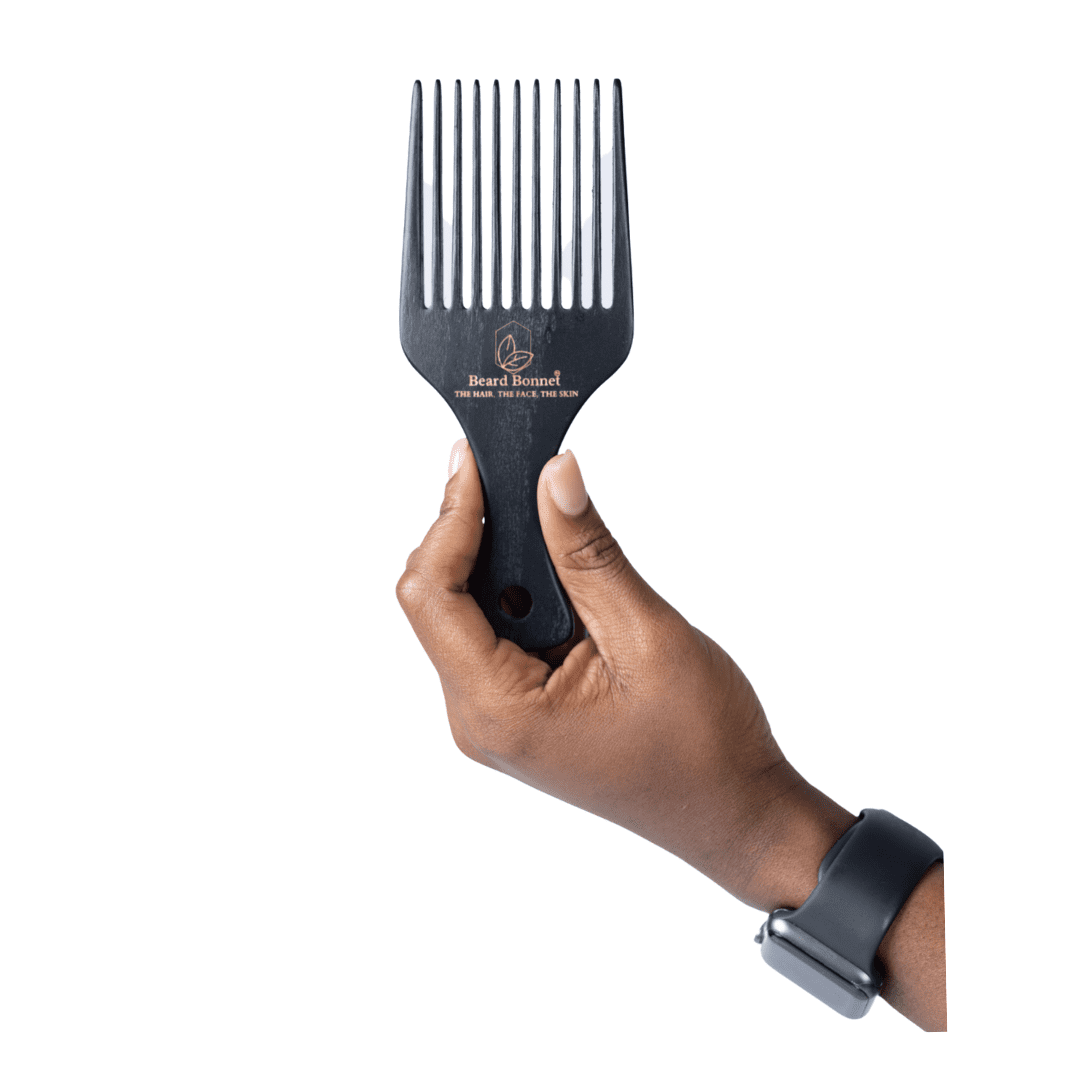 BeardBonnets Wooden Beard Pick + Hair Detangle Comb for Women and Men - Natural Anti Static Natural Wood for Detangling and Styling Wet or D