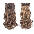 20inch Synthetic Curly Wavy Natural Blonde Thick Clip in Stylish Fasionable Fabulous Piece 6 Pieces for Women, Wigs f...